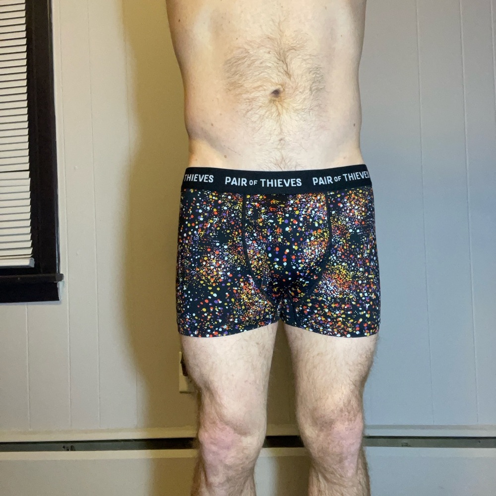 Men's Black Boxer Briefs with Colorful Print
